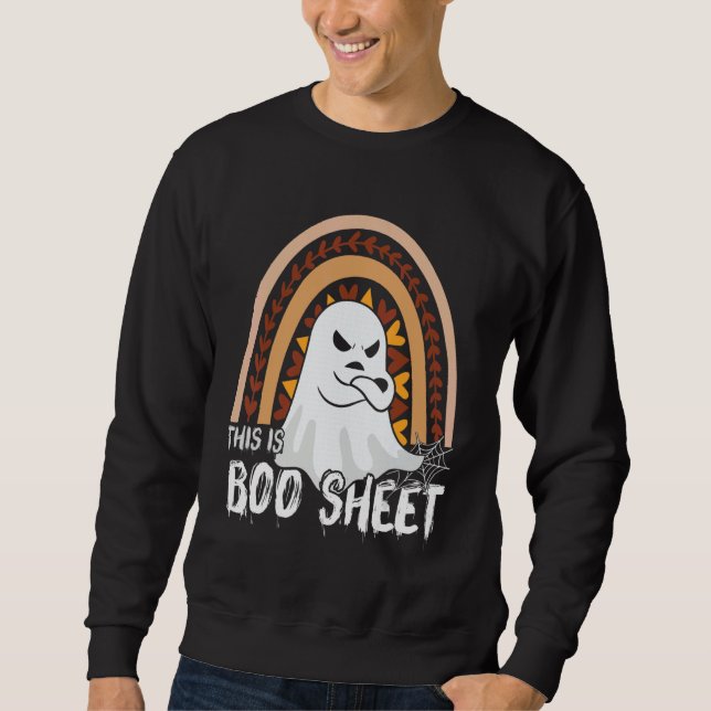 Sweatshirt This is boo sheet ghost retro halloween costume me (Devant)