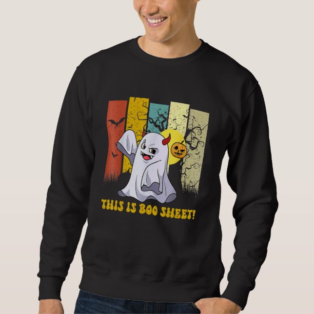 Sweatshirt This Is Boo Sheet Ghost Retro Halloween Costume Me (Devant)