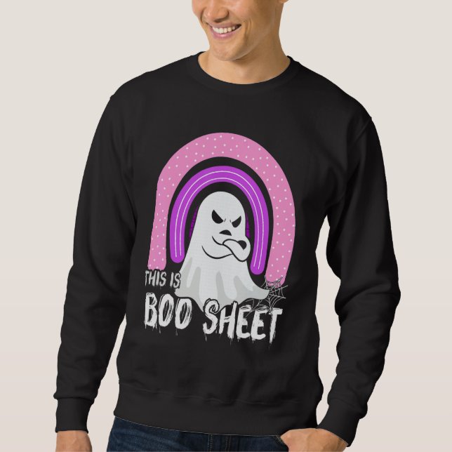 Sweatshirt This is boo sheet ghost retro halloween costume me (Devant)