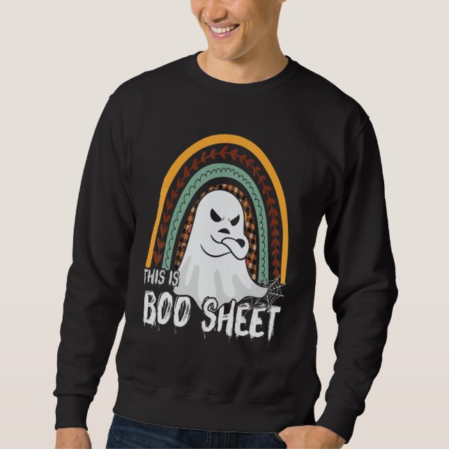 Sweatshirt This is boo sheet ghost retro halloween costume me (Devant)