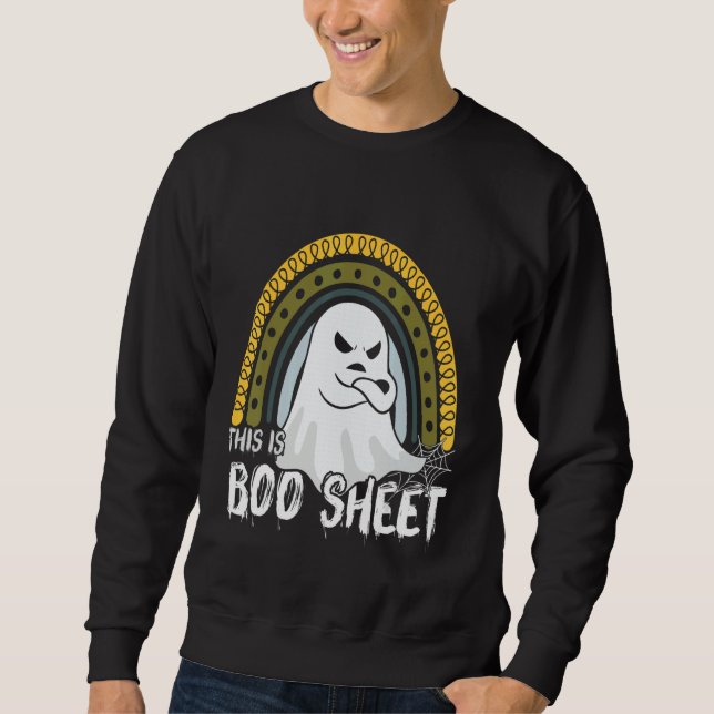 Sweatshirt This is boo sheet happy halloween rainbow 2022 men (Devant)