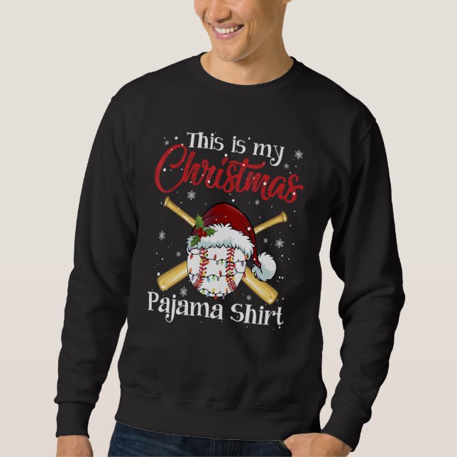 Sweatshirt This Is My Christmas Baseball Pajama  For Boys Men (Devant)