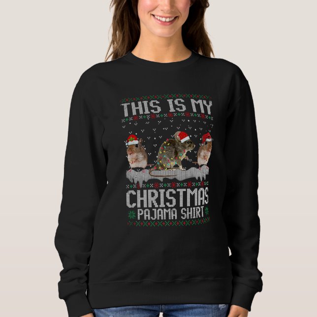 Sweatshirt This Is My Christmas Lights Pajama Gerbil  Xmas (Devant)