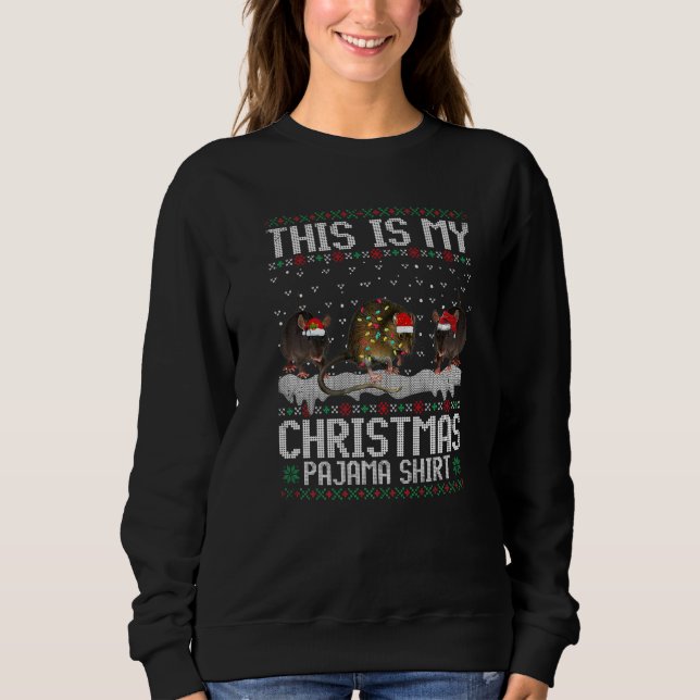 Sweatshirt This Is My Christmas Lights Pajama Rat  Xmas (Devant)