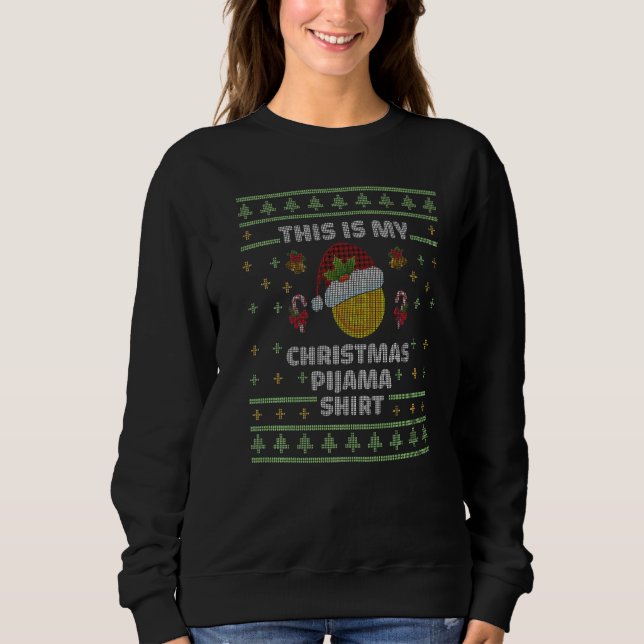 Sweatshirt This Is My Christmas Pajama  Bitcoin Santa Hat (Devant)