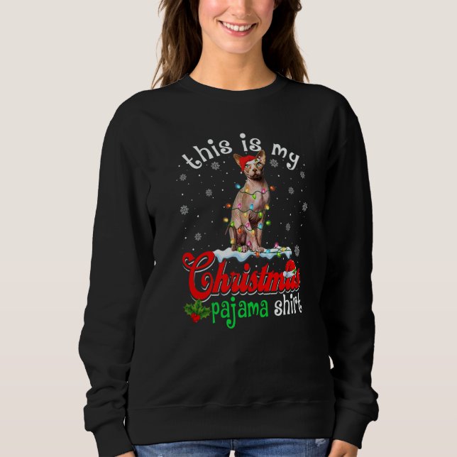 Sweatshirt This Is My Christmas Pajama Xmas Sphynx Cat Tree (Devant)