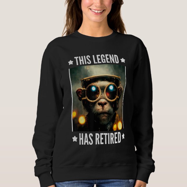 Sweatshirt This legend has retired Cool illustrated monkey (Devant)