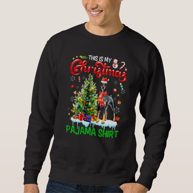 Sweatshirt This My Christmas Pajama  Doberman Pinscher Scarf  (Devant)