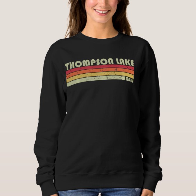 Sweatshirt Thompson Lake Maine Funny Pêche Camping Été (Devant)