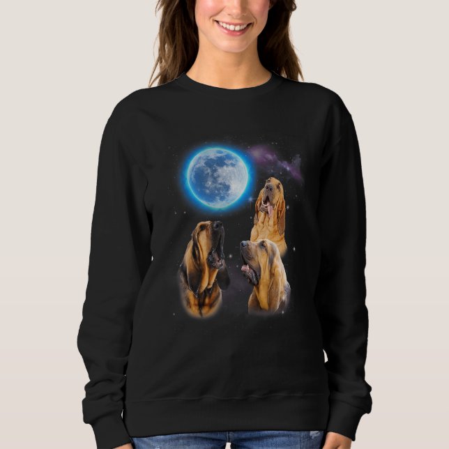 Sweatshirt Three Bloodhound Howling At Moon   Dog  Costume (Devant)