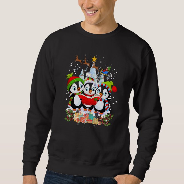 Sweatshirt Three Penguins singing Christmas Carols (Devant)