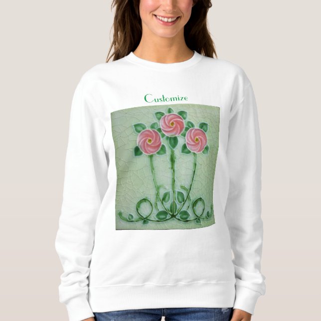 Sweatshirt Three Pink Roses Thunder_cove (Devant)