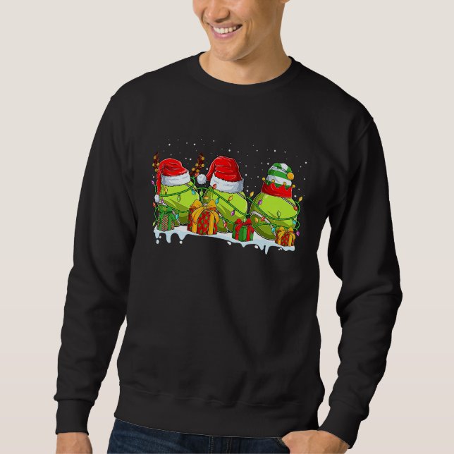 Sweatshirt Three Tennis Ball Santa ELF Reindeer Christmas Lig (Devant)