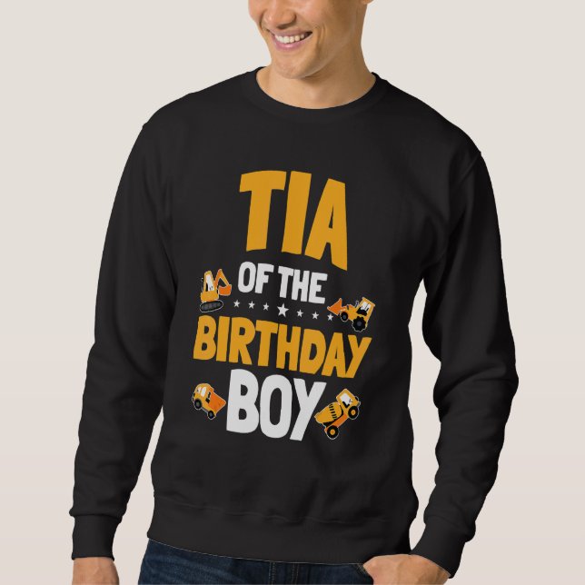 Sweatshirt Tia De L'Anniversaire Boy Construction Ouvrier Ann (Devant)