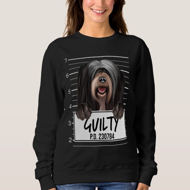 Sweatshirt Tibétain Terrier Mugshot Chien coupable (Devant)