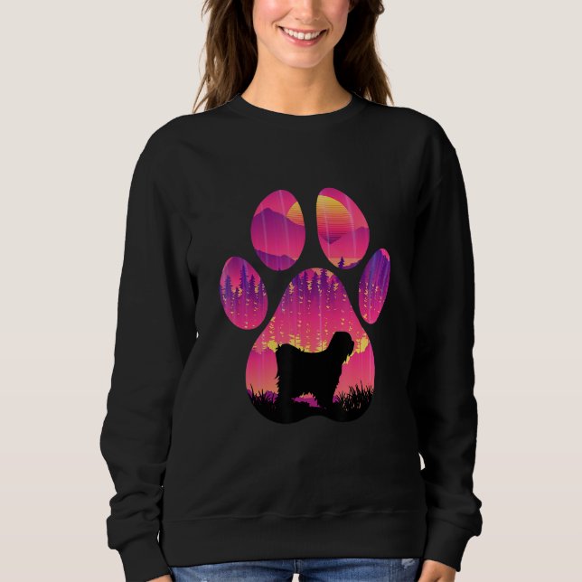 Sweatshirt Tibetan Terrier Paw Mom Dad Dog  Women Men (Devant)