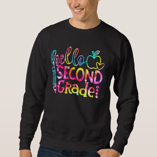 Sweatshirt Tie Dye 2e année Bonjour 2e année Squad Retour à (Devant)