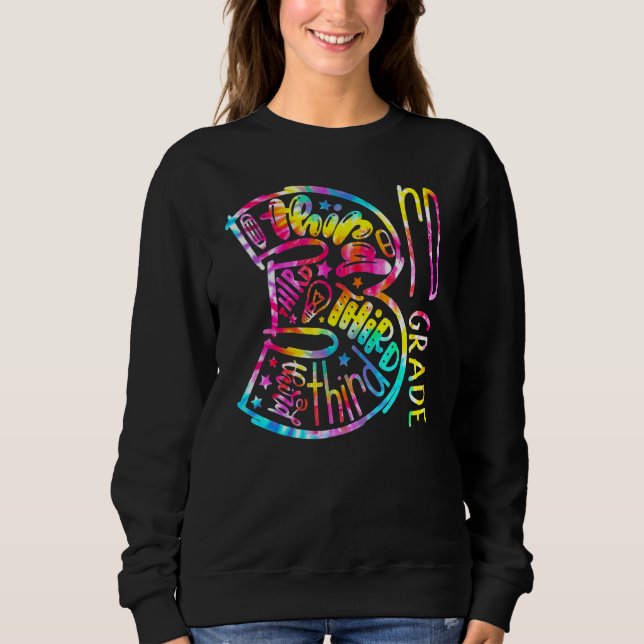 Sweatshirt Tie Dye 3e année 1er jour Enseignants Étudiants Re (Devant)