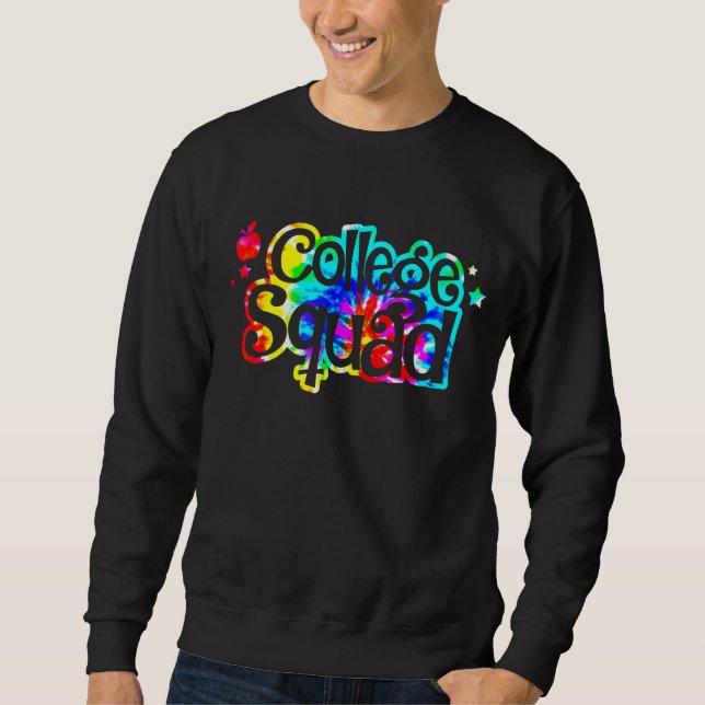 Sweatshirt Tie Dye College Squad Retour À L'École Enseignants (Devant)