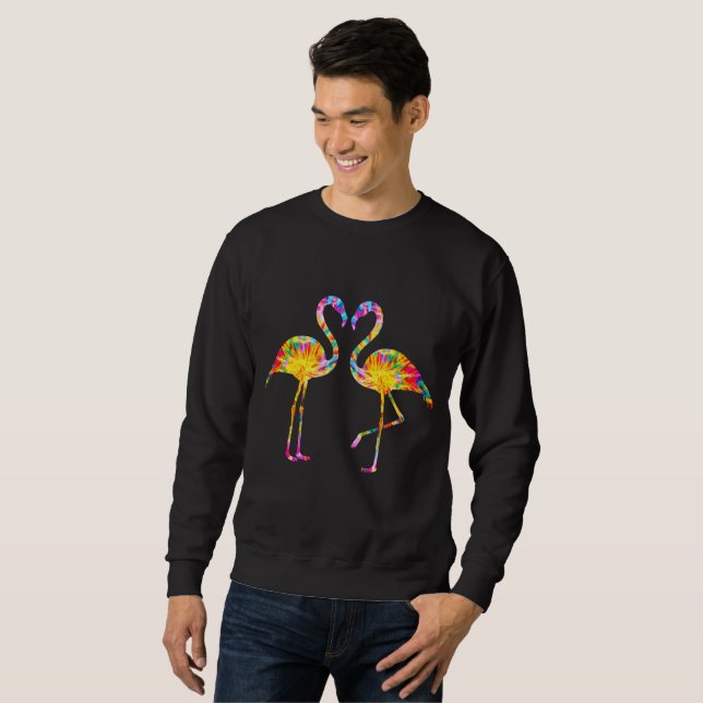 SWEATSHIRT TIE DYE FLAMINGO (Devant entier)