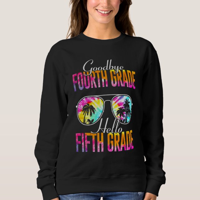 Sweatshirt Tie Dye Goodbye 4e année Bonjour 5e année Thé (Devant)