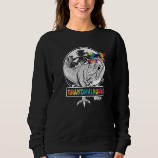 Sweatshirt Tie Dye Grandmasaurus Dinosaur Rex Grand-mère
