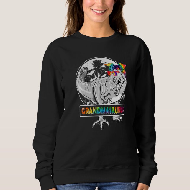 Sweatshirt Tie Dye Grandmasaurus Dinosaur Rex Grand-mère (Devant)