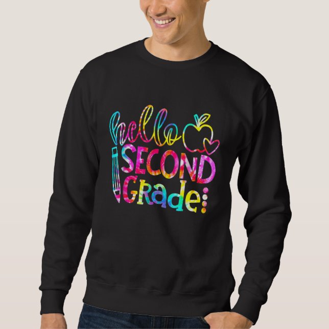 Sweatshirt Tie Dye Hello 2e année Équipe 2e année Retour à (Devant)