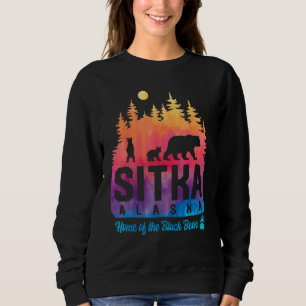 Sweatshirt Tie Dye Mère Ours et Cubs Sitka Alaska