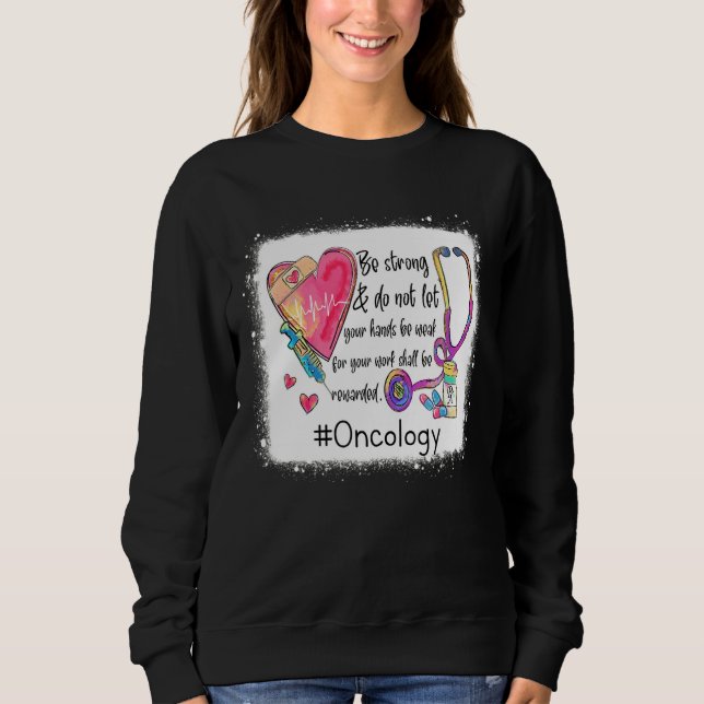 Sweatshirt Tie Dye Stethoscope Oncologie Infirmière Scrub Inf (Devant)