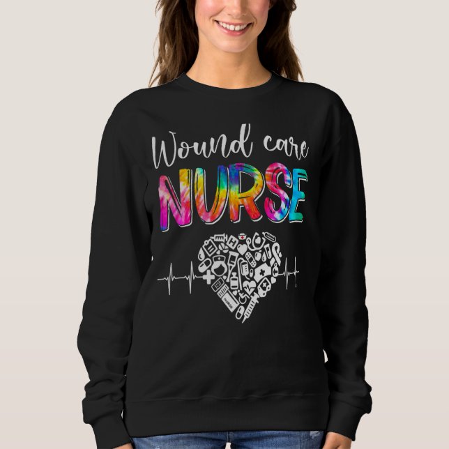 Sweatshirt Tie Dye Stethoscope Soins de blessures Infirmière  (Devant)