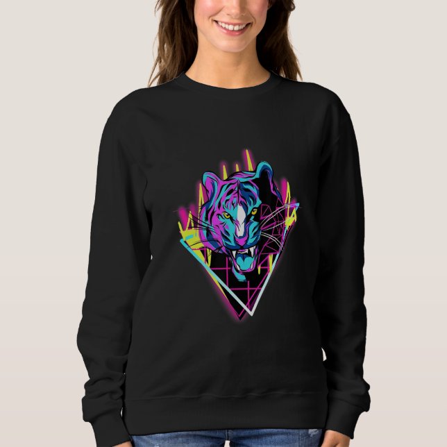 Sweatshirt Tie dye Tiger Face Cute  Tiger Head Stripes (Devant)