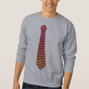 Sweatshirt Tie imprimé rouge gris fun
