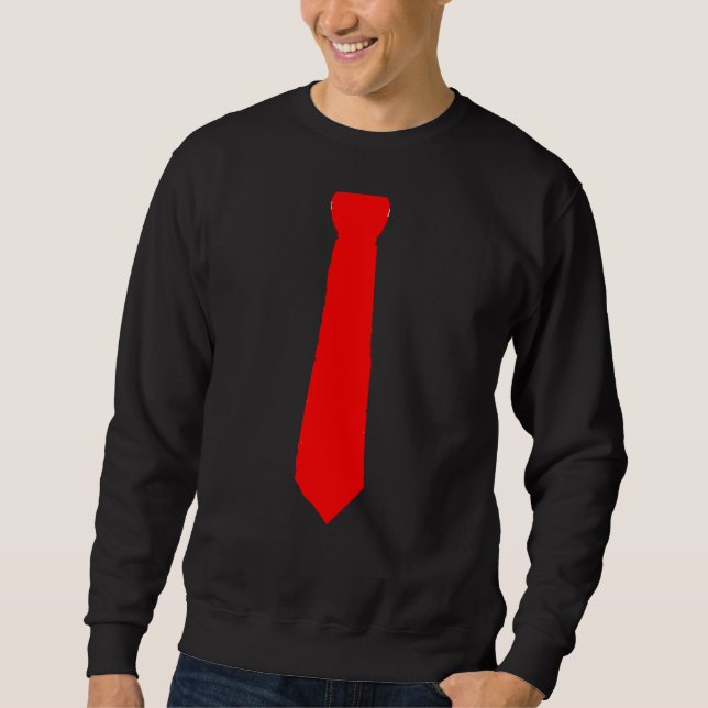 Sweatshirt Tie Rouge Fun Noir Nouveauté Hommes (Devant)