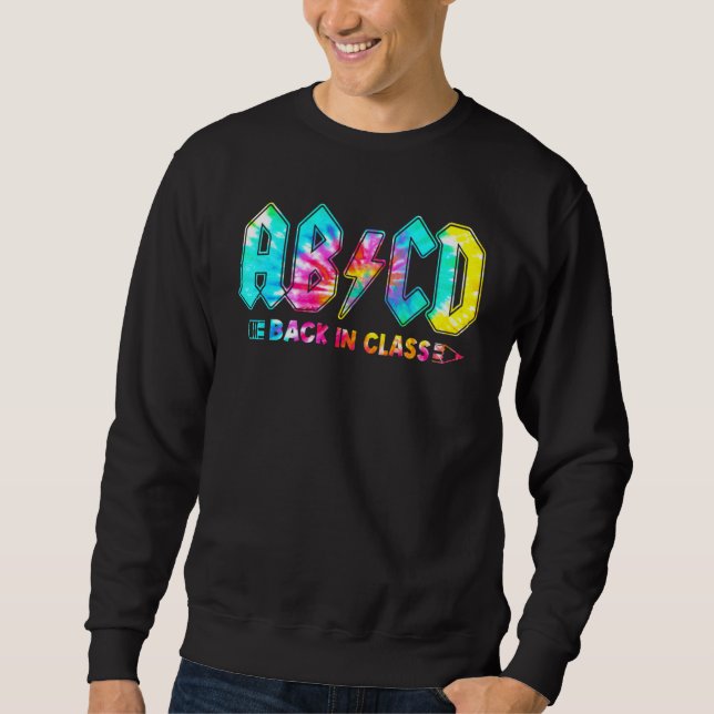 Sweatshirt Tiedye Abcd Éclair Retour En Classe Enseignant  (Devant)