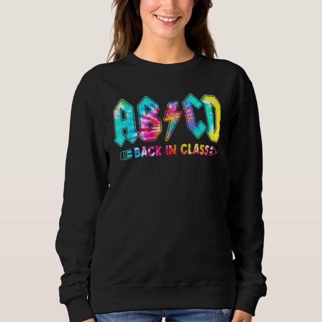 Sweatshirt Tiedye Abcd Éclair Retour En Classe Enseignant  (Devant)
