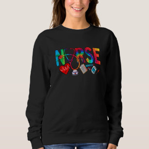 Sweatshirt Tiedye Cœur Stéthoscope Infirmière Vie Quotidienne