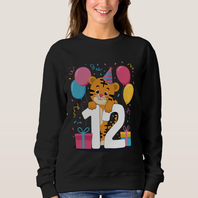 Sweatshirt Tiger 12th birthday for boy girl 12 years old twel (Devant)