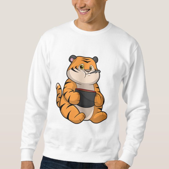 Sweatshirt Tiger à manger avec Bowl (Devant)