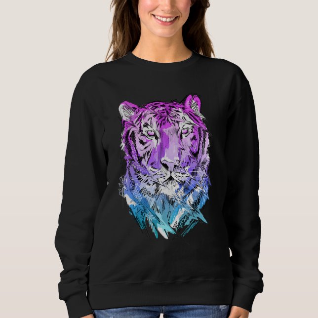 Sweatshirt Tiger art animal lovers colourful animal (Devant)