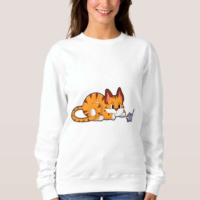 Sweatshirt Tiger chat avec souris (Devant)