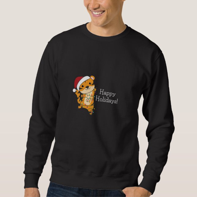 Sweatshirt Tiger Christmas Snow Winter Animals Tiger (Devant)
