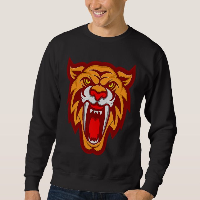 Sweatshirt Tiger Cute Animal of Jungle Forest Tiger Graphic O (Devant)