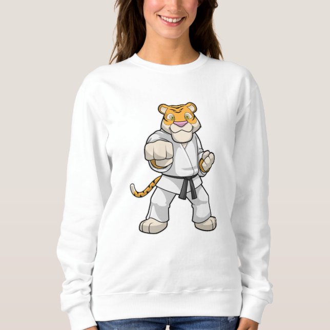 Sweatshirt Tiger dans les arts martiaux Karate (Devant)