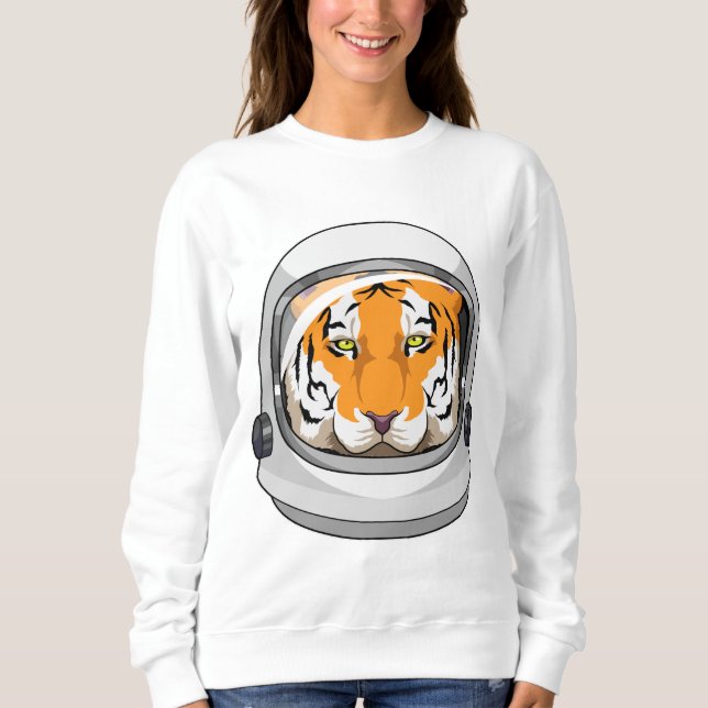 Sweatshirt Tiger en astronaute avec casque (Devant)