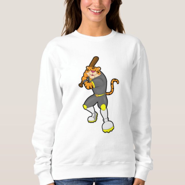 Sweatshirt Tiger en baseball avec batte de baseball (Devant)