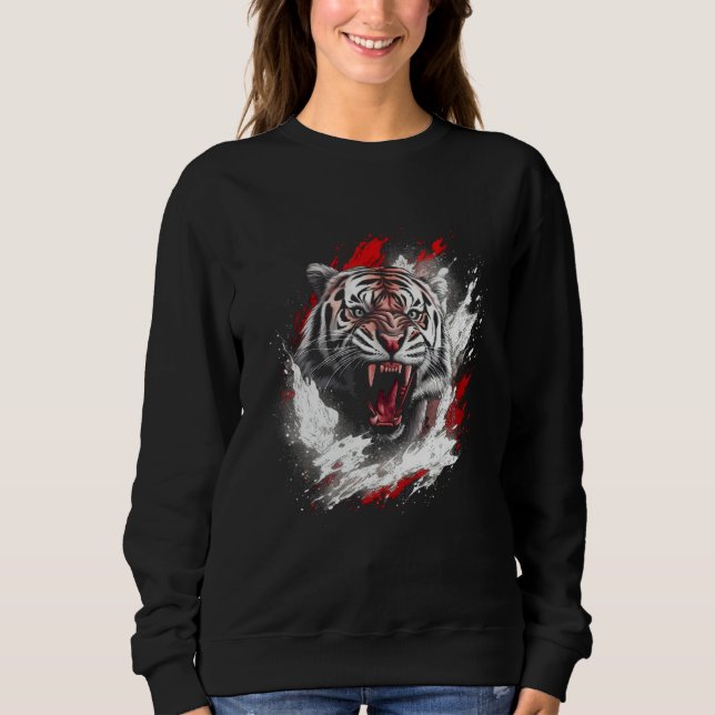 Sweatshirt Tiger  for real cat fans (Devant)