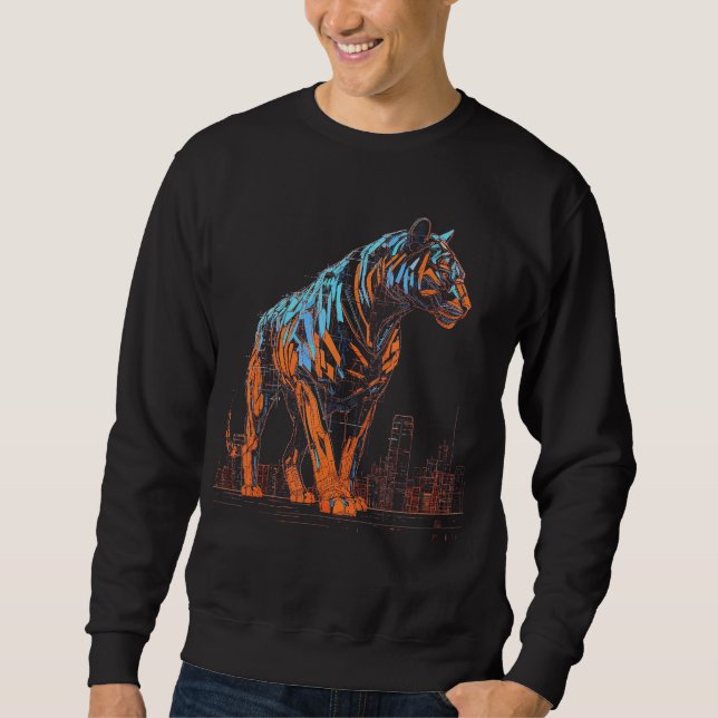 Sweatshirt Tiger Imaginaire Architecture Art Animal Moti (Devant)