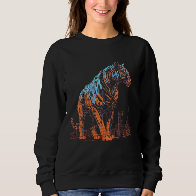 Sweatshirt Tiger Imaginaire Architecture Art Animal Moti (Devant)