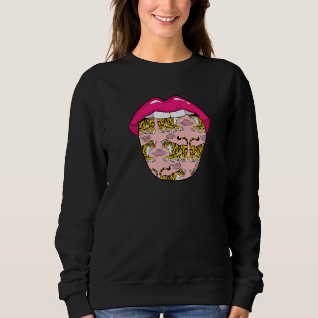 Sweatshirt Tiger Lips Wildlife Big Cat  Animal Tiger (Devant)